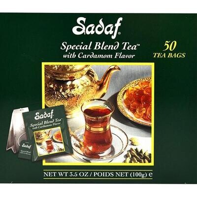 Sadaf Special Blend Tea Cardamom | Foil Tea Bag - 50 count
