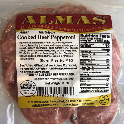 Almas Halal Beef Pepperoni 8 Oz