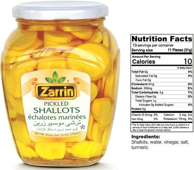 Zarrin Pickled Shallot In Glass JarNet weight: 24 oz (700g)