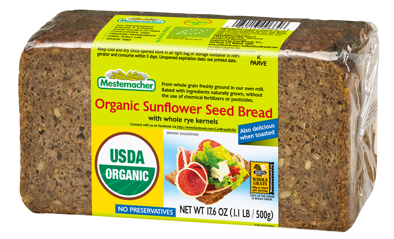 MESTEMACHER ORGANIC SUNFLOWER SEEDS BREAD 500GR