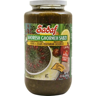 Sadaf Khoresh Ghormeh Sabzi (Herb & Bean Vegetarian Stew) | Jar - 32 oz