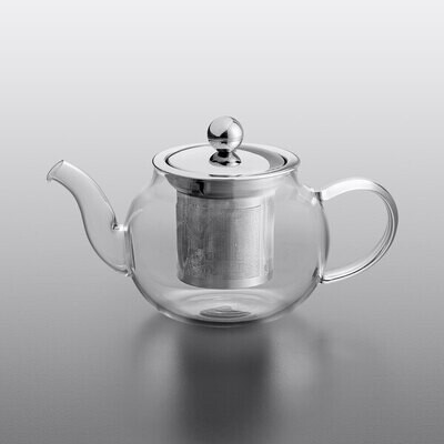 Acopa Lotus 12 oz. Glass Teapot with Stainless Steel Infuser