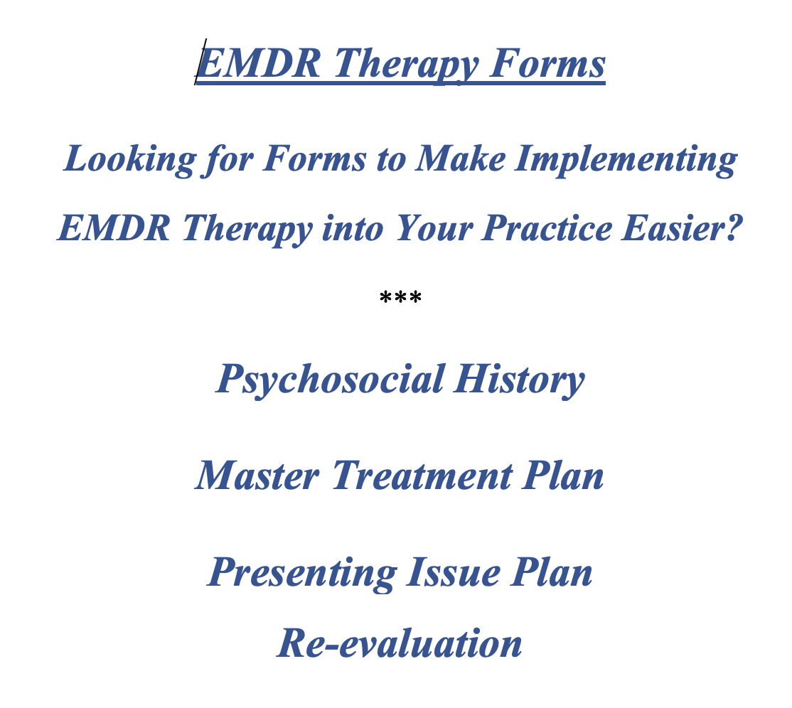 EMDR Therapy Forms Packet - PDF Format