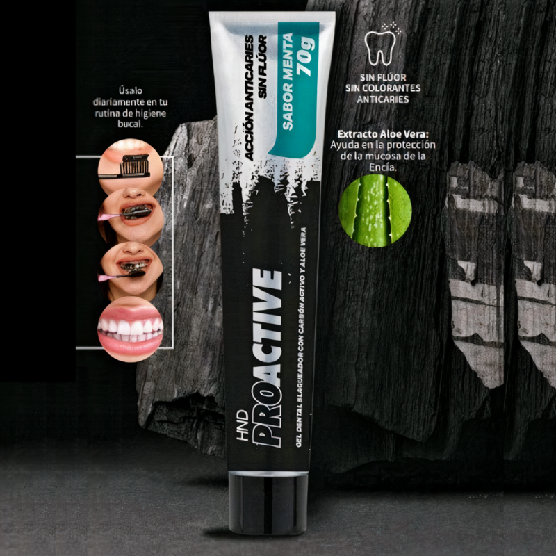 GEL PASTA DENTAL PROACTIVE CARBÓN ACTIVADO + ALOE VERA