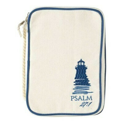 Blue and White Psalms 27:1 Bible Case