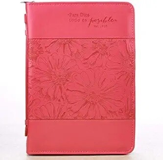 Medium Spanish Pink Bible Cover