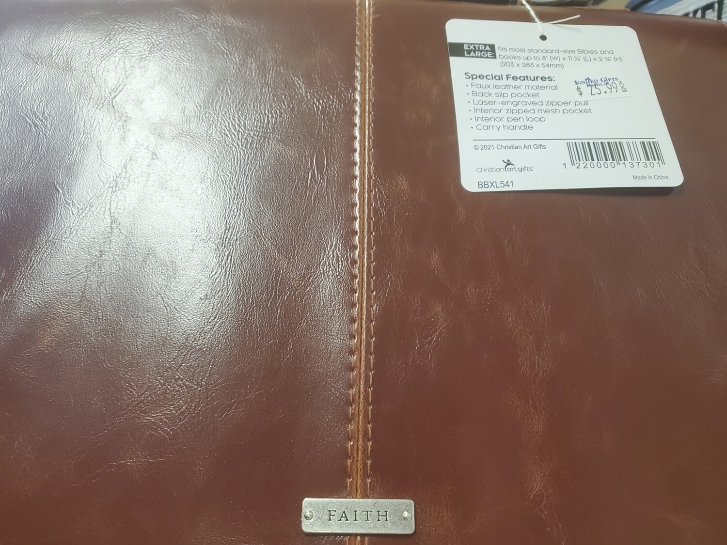 Christian Art Gifts Brown Faux Leather