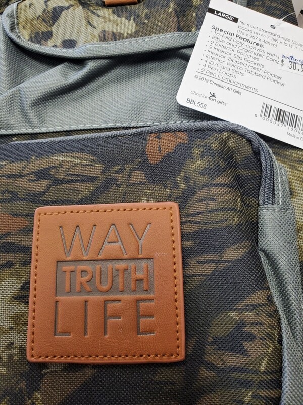 Christian Art Gifts Camo  Way, Truth, Life Bible Case
