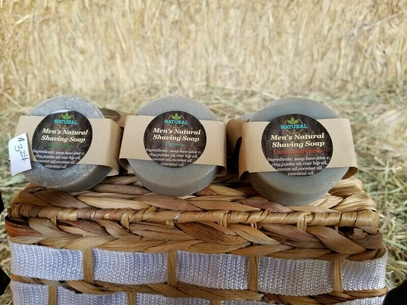 1 Mens Natural Shaving Soap 3.5 oz bars