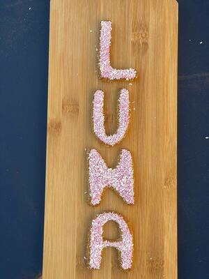 Alphabet Letters - Pink with white sprinkles