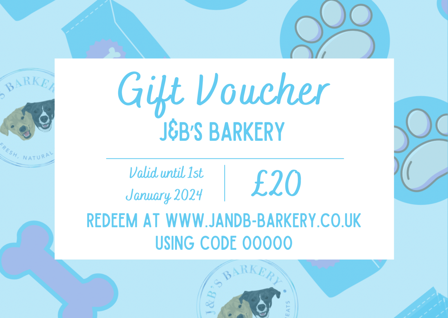 J&B's Barkery Gift Voucher