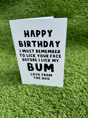 Lick My Bum Birthday Card