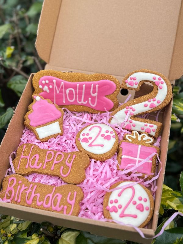 Personalised Handmade Dog Birthday Treat Box