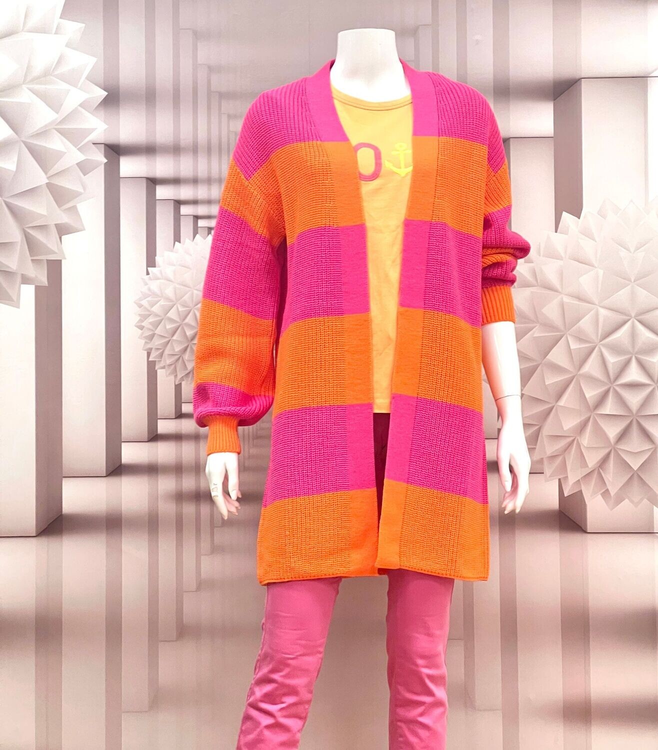 4641 2 Strickcardigan KATJA Orange Pink Stripes ZWILLINGSHERZ 4641 2 Strickcardigan KATJA Orange Pink Stripes ZWILLINGSHERZ