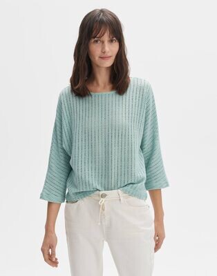 SOWI Boxyshirt mit Lochmuster 30005 aloe green OPUS
