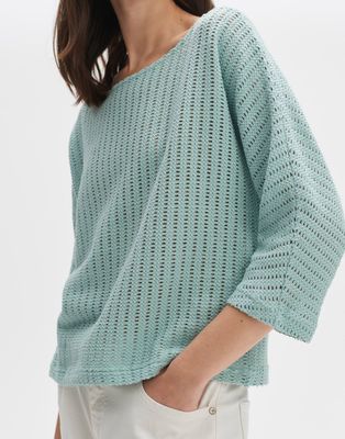 SOWI Boxyshirt Loose mit Lochmuster30005 aloe OPUS