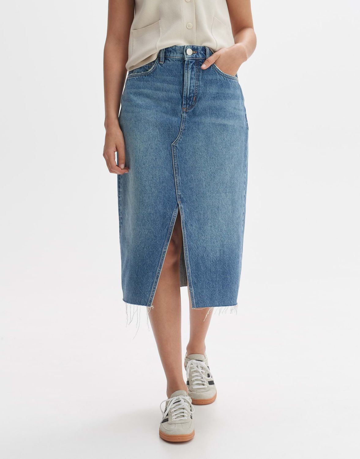 RINSO Jeansrock  Straight aus nachhaltiger Baumwolle 70165 aunthentic bleaches blue OPUS
