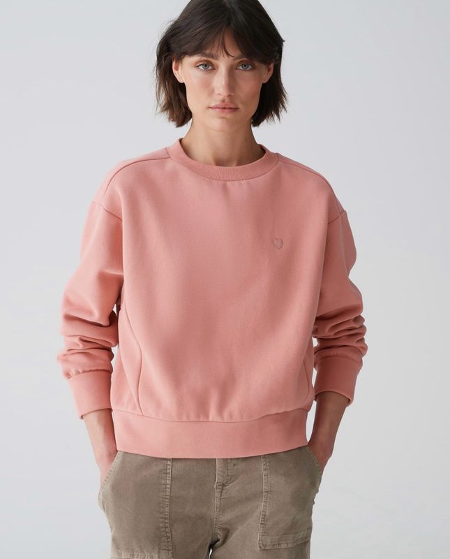 GODIRA Sweater Regular aus weichem Baumwoll Mix mellow rose OPUS