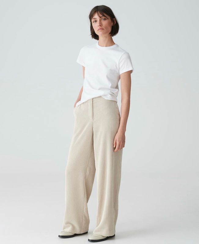 MARNIA Wide Leg Pants aus weichem Cord macadamia OPUS