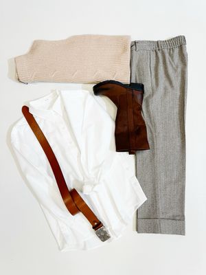 Citypant Mitina, Pullunder Pipeti, Bluse Fiula OPUS, Gürtel und Stiefel aus ITALIEN