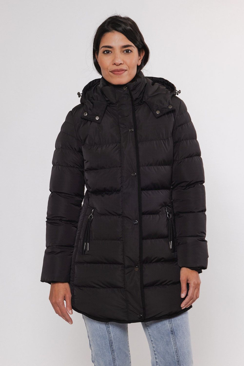NUSA wattierte Jacke mit abnehmbarer Kapuze black RINO und PELLE