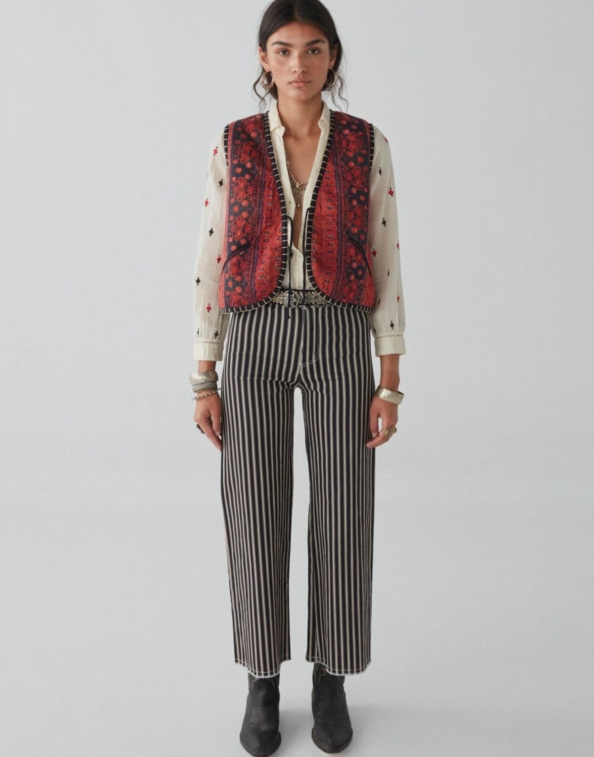 PANT RAYA JACK stripes navy milk MAISON HOTEL
