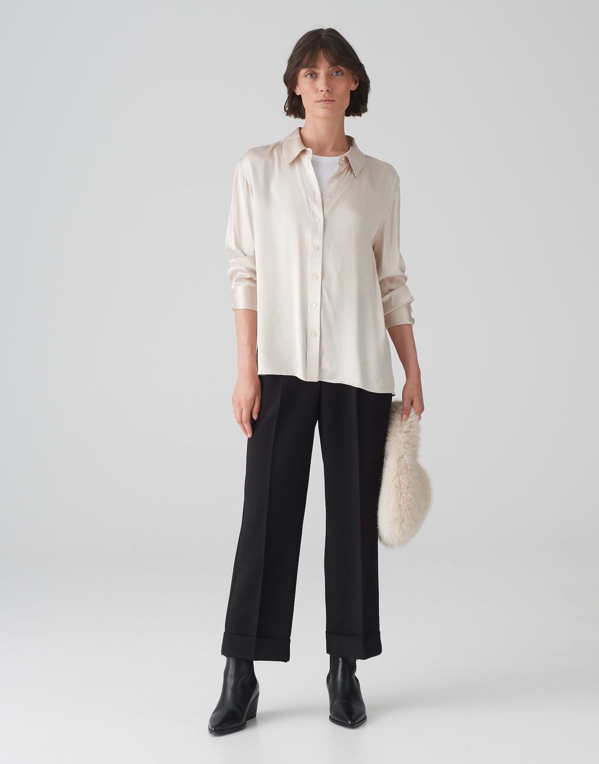 Bundfaltenhose MALLON Relaxed mit Komfortbund black OPUS