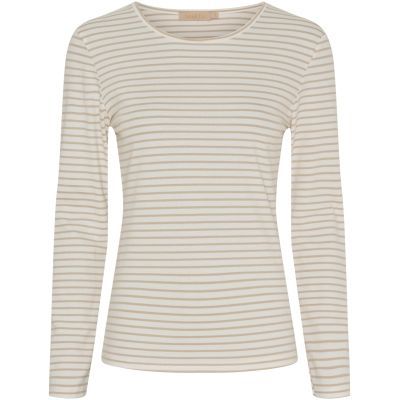 6111 griffiges Langarmshirt Stripe beige white MARTA DU CHATEAU