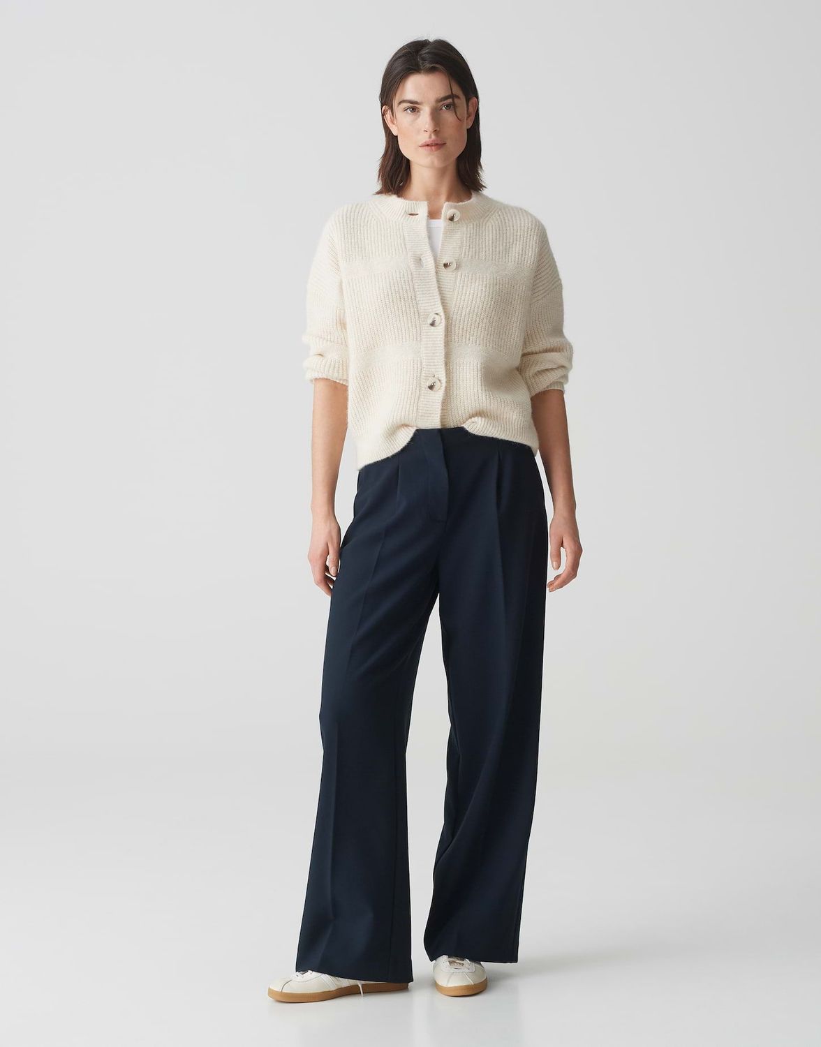 Extra Wide Leg Pants MAIGA PALAZZO aus Twill-Ware 60020 coal blue OPUS