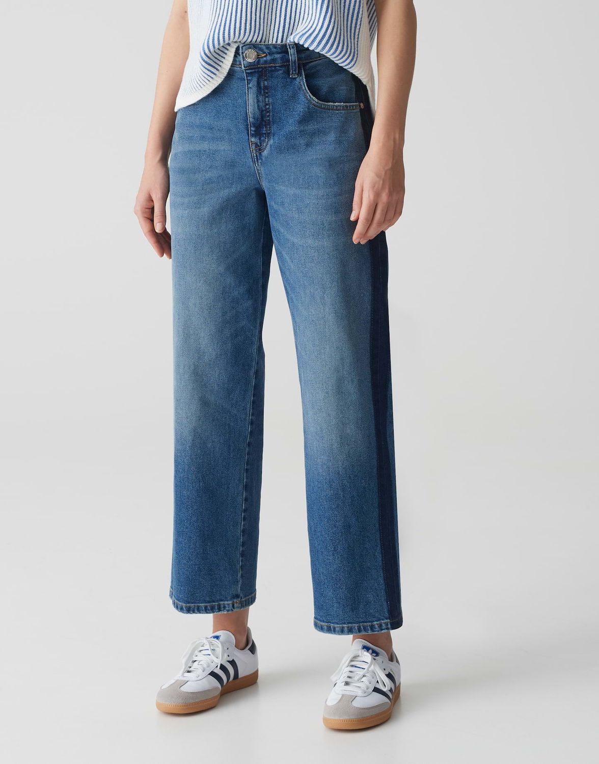 Boyfriend Jeans LANI STRIPE Mid Rise mit Stretch 70210 mid dynamic blue OPUS