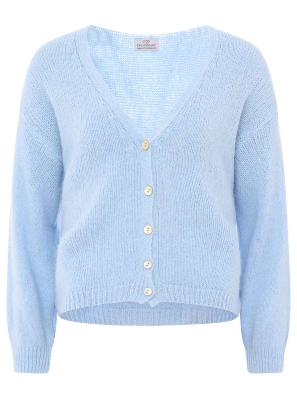 2026J Wollmixcardigan bleu ZWILLINGSHERZ 36-42