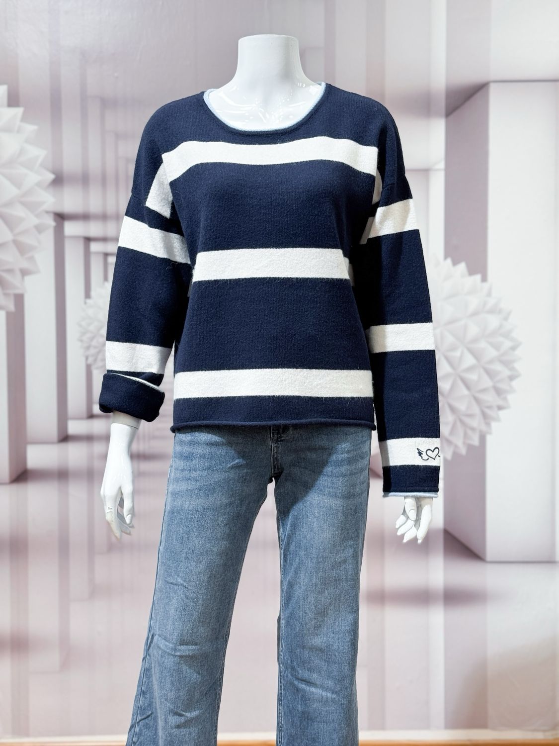 4321-518 Stripe Pullover midnight bleu milk FRIEDA und FREDDIES