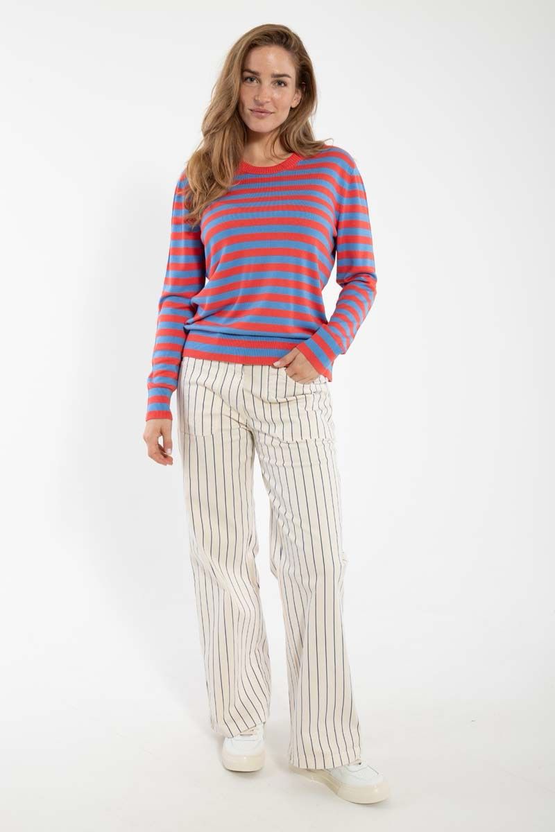 DANEDAISY Stretch Canvas Hose milk navy Stripes DANEFAE