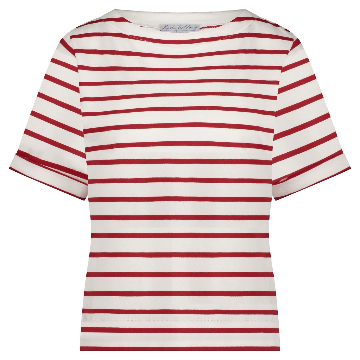 SRB4528 Terry stripe Kurzarm red milk RED BUTTON