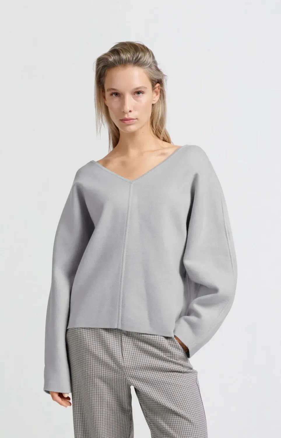 000430-501 Oversize Stricksweater 44202 Harbor mist grey YAYA