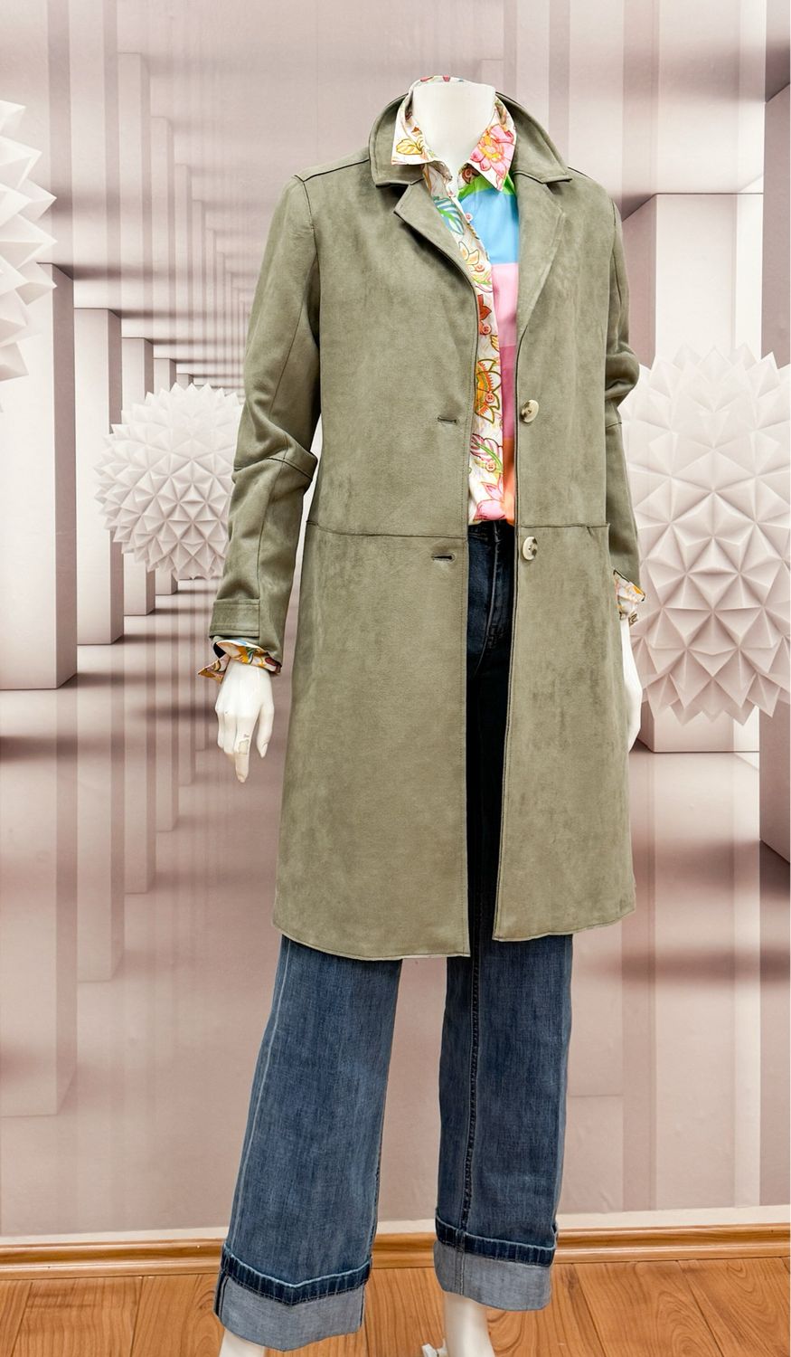 BABICE Velourslederjacke dusty khaki RINO&PELLE