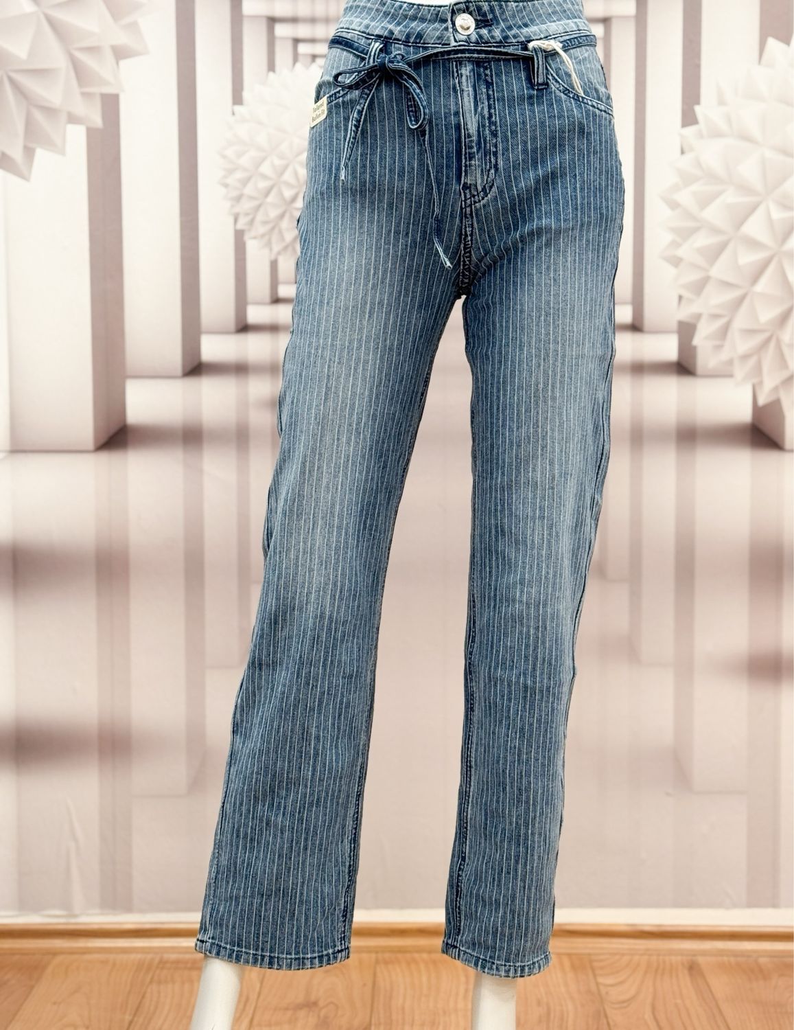 ISA-30848-100 verkürzte leichte Jeans denim Stripe BLUE MONKEY - 28er Länge