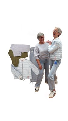 Pullover BW bleu und green YAYA, Jeans mit Bändchen BLUE MONKEY, Thermolite Jacke bleu FRIEDA und FREDDIES