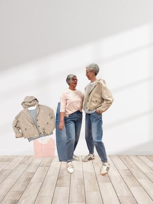 BALLON-FIT Jeans BLUE MONKEY, Stripe Shirt OPUS in 2 Farben, Outdoor Kurzjacke soft oat OPUS