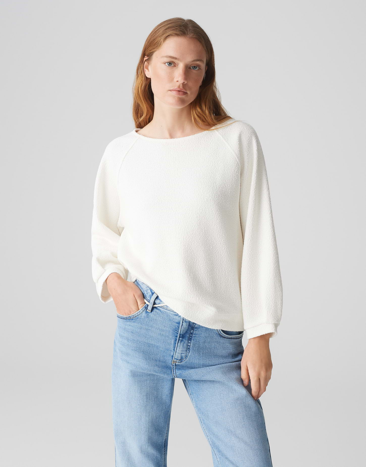 Sweater GASBA 1004 milk Loose mit Struktur OPUS