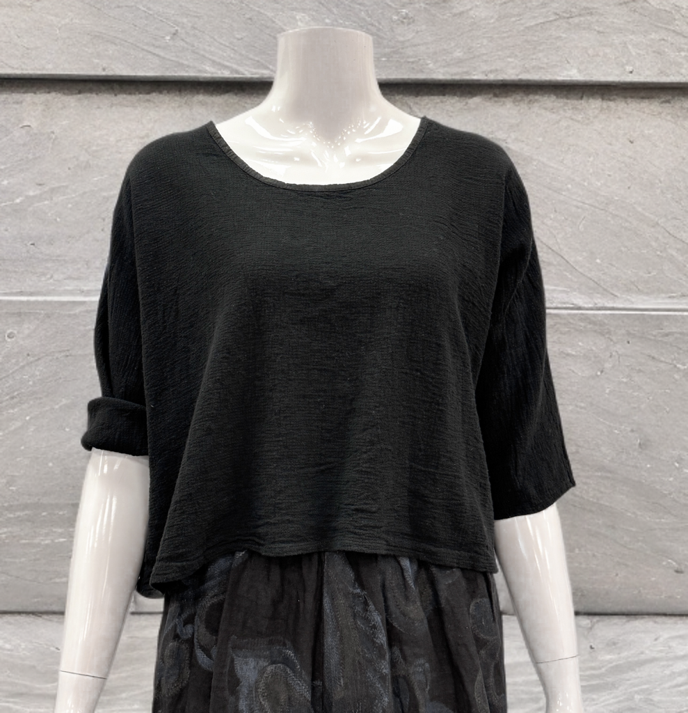 3791 BW/ Leinenshirt black LEINENLIEBE