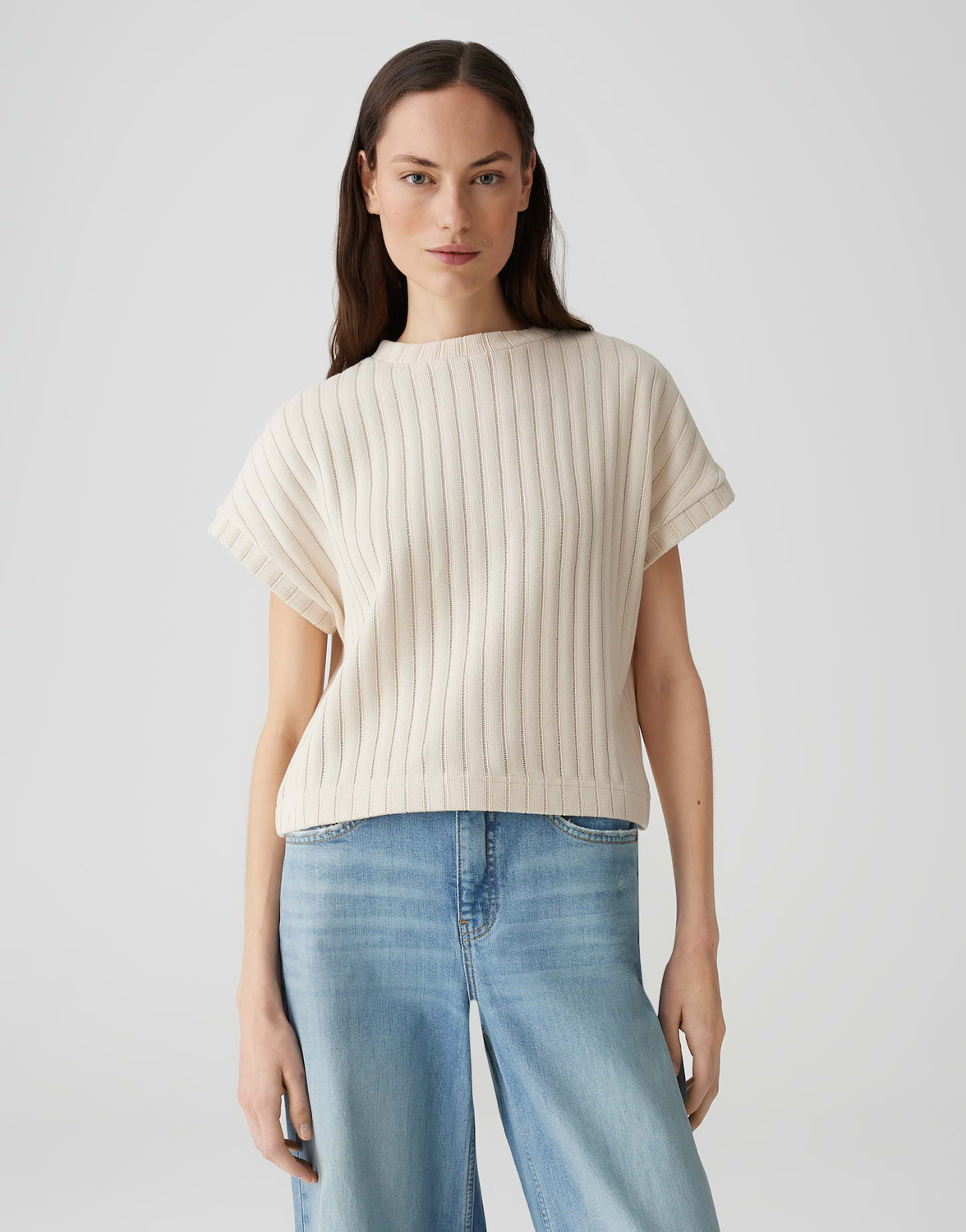 Strukturiertes Sweatshirt GELIA Oversized aus nachhaltigem BCI Cotton Mix -20003 natural glaze OPUS