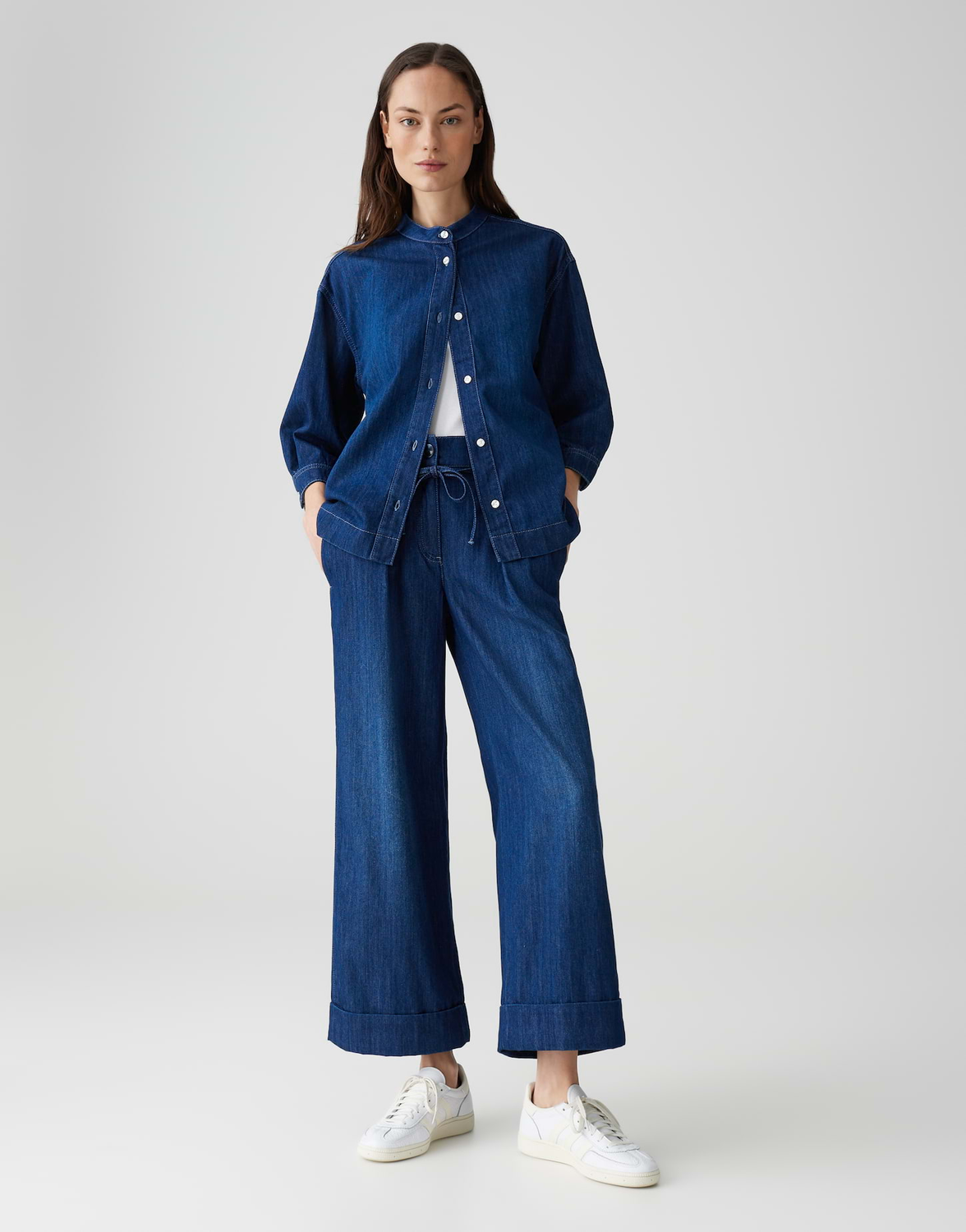 City Pants MEERI FRENCH Relaxed aus nachhaltigem BCI Cotton Mix 70234 mid deep blue OUS