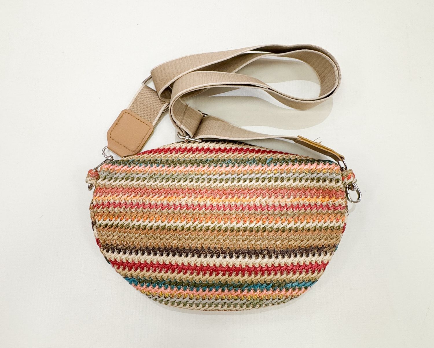 kleine bunte Umhängebag mit Gewebegurt- Farben können variieren ACCESSOIRES