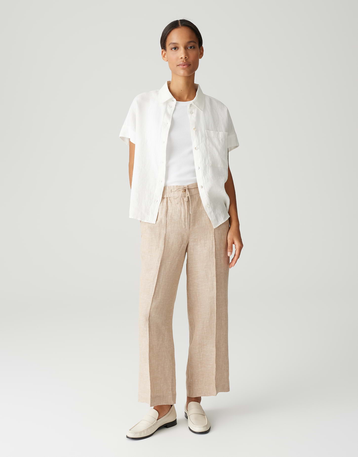 MAIKITO LINEN Relaxed City Pants aus reinem Leinen-20003 natural glaze OPUS