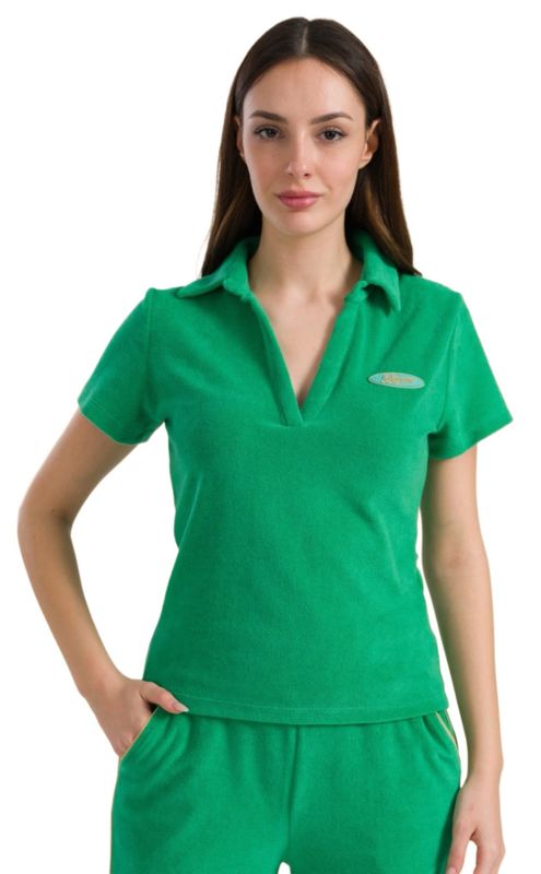 Lasu2515 Mary green Frottee Poloshirt LALAMOUR Lasu2515 Mary green Frottee Poloshirt LALAMOUR