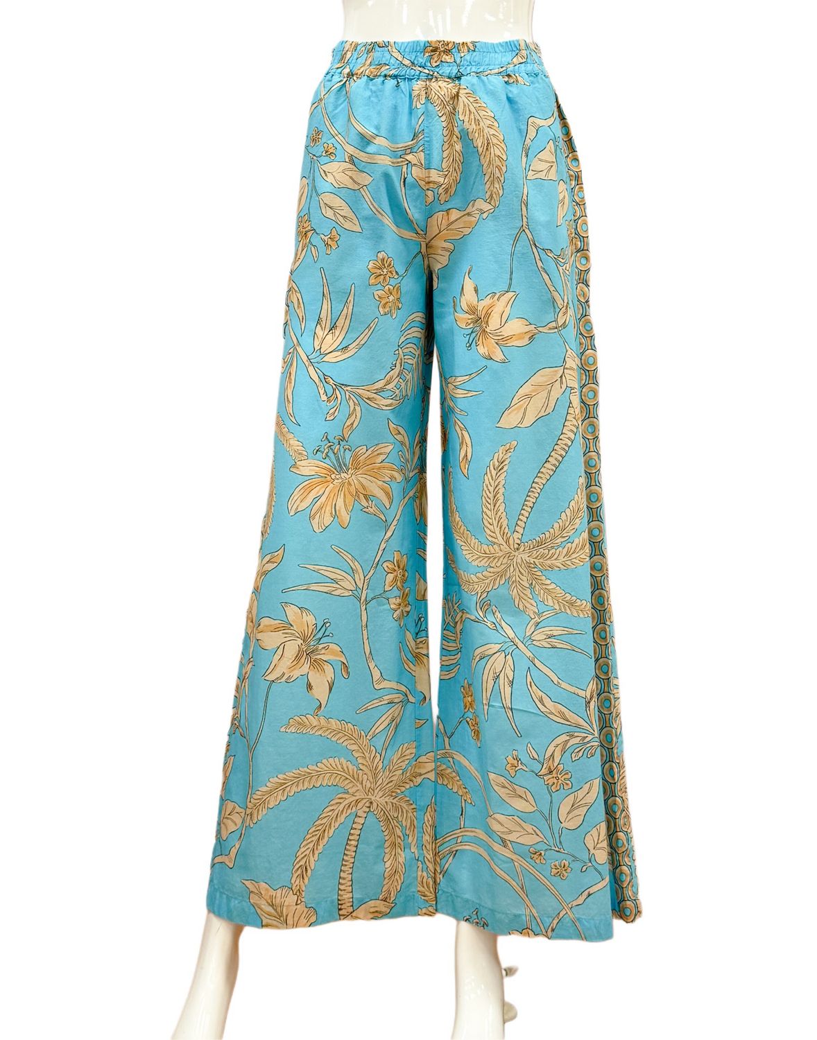 8553-201390-691 aqua sand leaves BW Sommerhose EMILY VAN DEN BERG