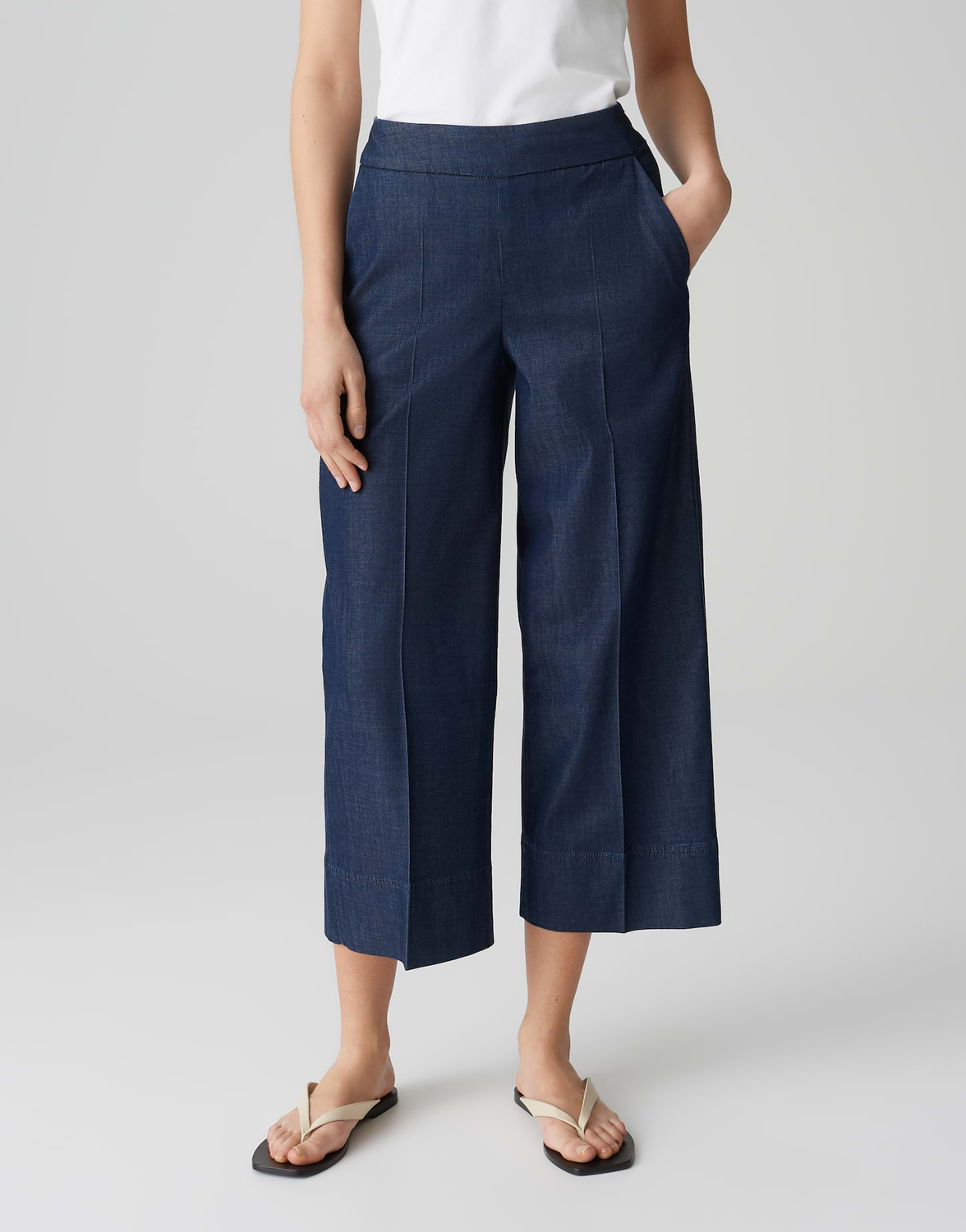 MISHA DENIM Wide Culotte aus softem Tencel Denim- 70250 mid shadow blue OPUS
