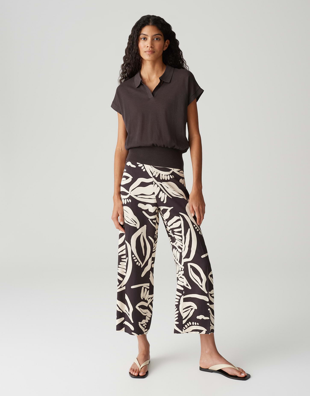 MISHA TROPICAL Wide Culotte im Allover Print-20024 milk midnight brown OPUS MISHA TROPICAL Wide Culotte im Allover Print-20024 milk midnight brown OPUS