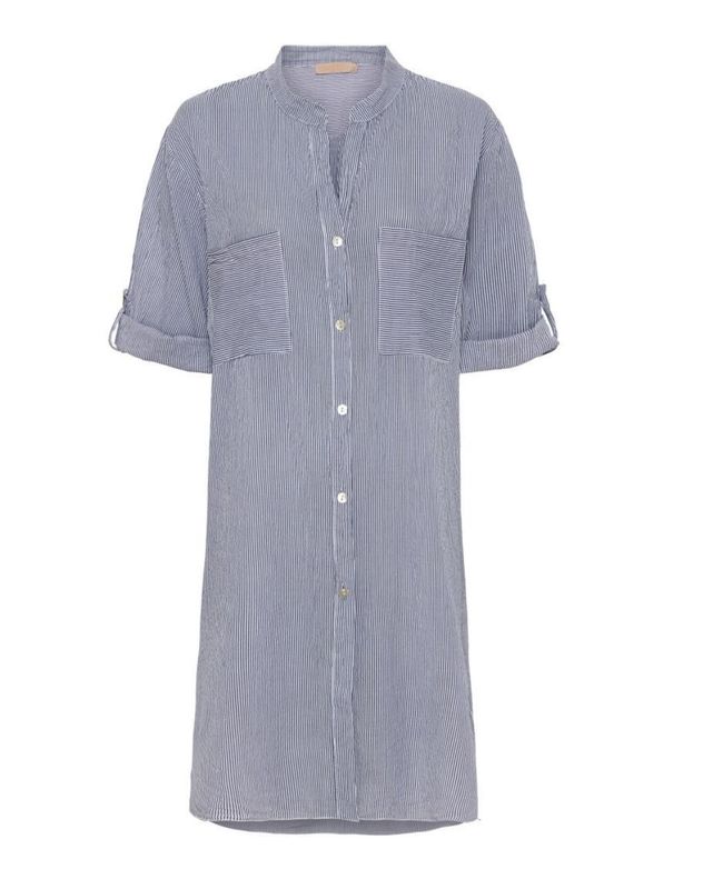 1665 Stripe Longbluse/ Kleid jeans weiß MARTA DU CHATEAU 1665 Stripe Longbluse/ Kleid jeans weiß MARTA DU CHATEAU
